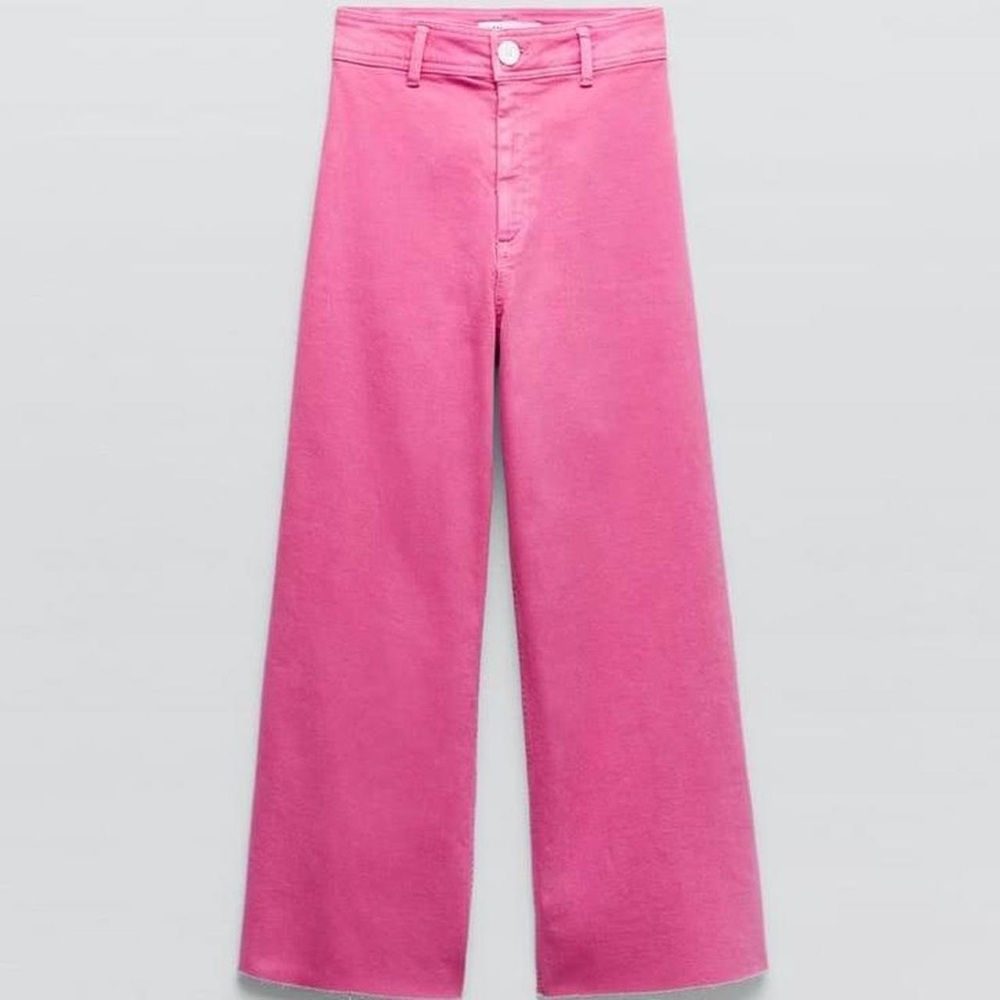 Zara Pink Flare & Wide Leg Jeans